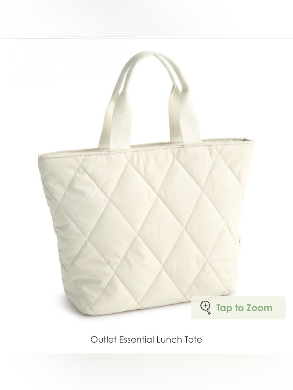 Vera Bradley Essential Ultralight Lunch Tote in Pumice Stone (cream)